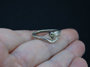 Faceted Moldavite Sterling Silver Snake Ring