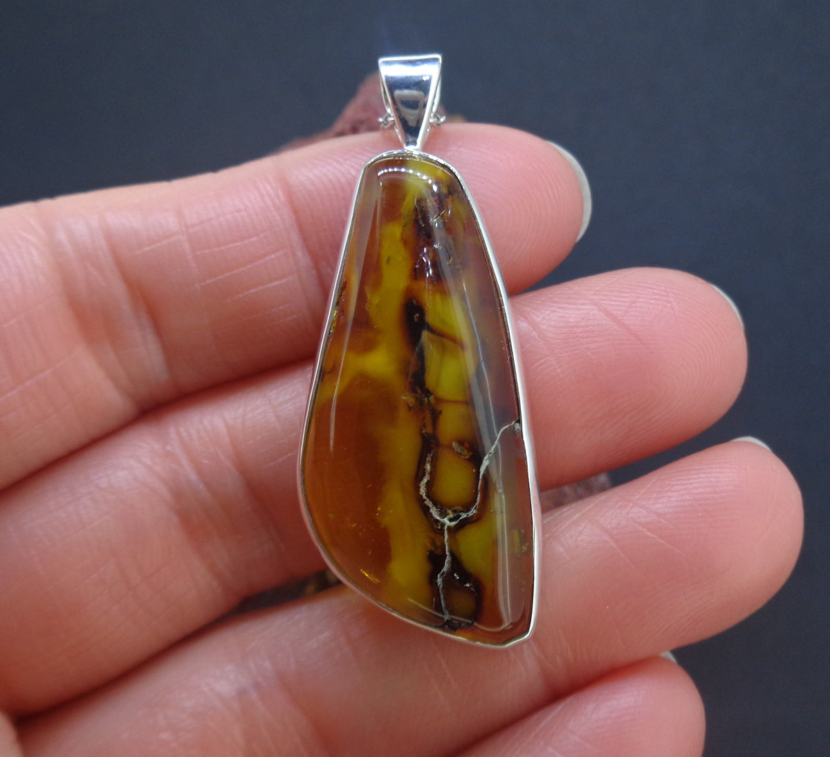Baltic Amber Sterling Silver Pendant