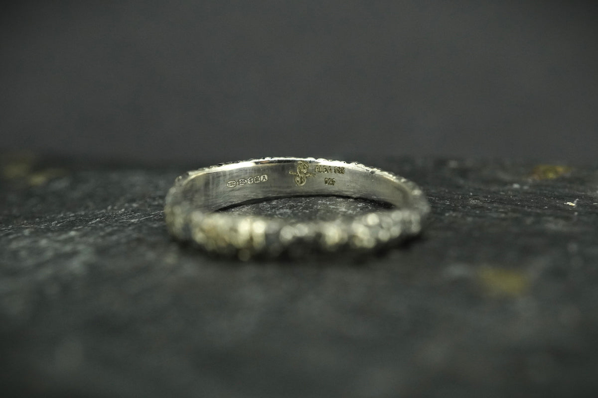 Scottish Sapphire Textured Celtic Ring with Sterling Silver & Scottish Gold