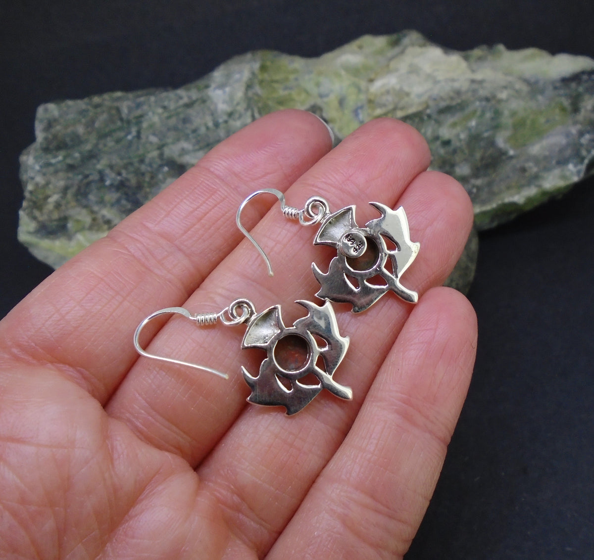 Lewisian Sterling Silver Thistle Earrings