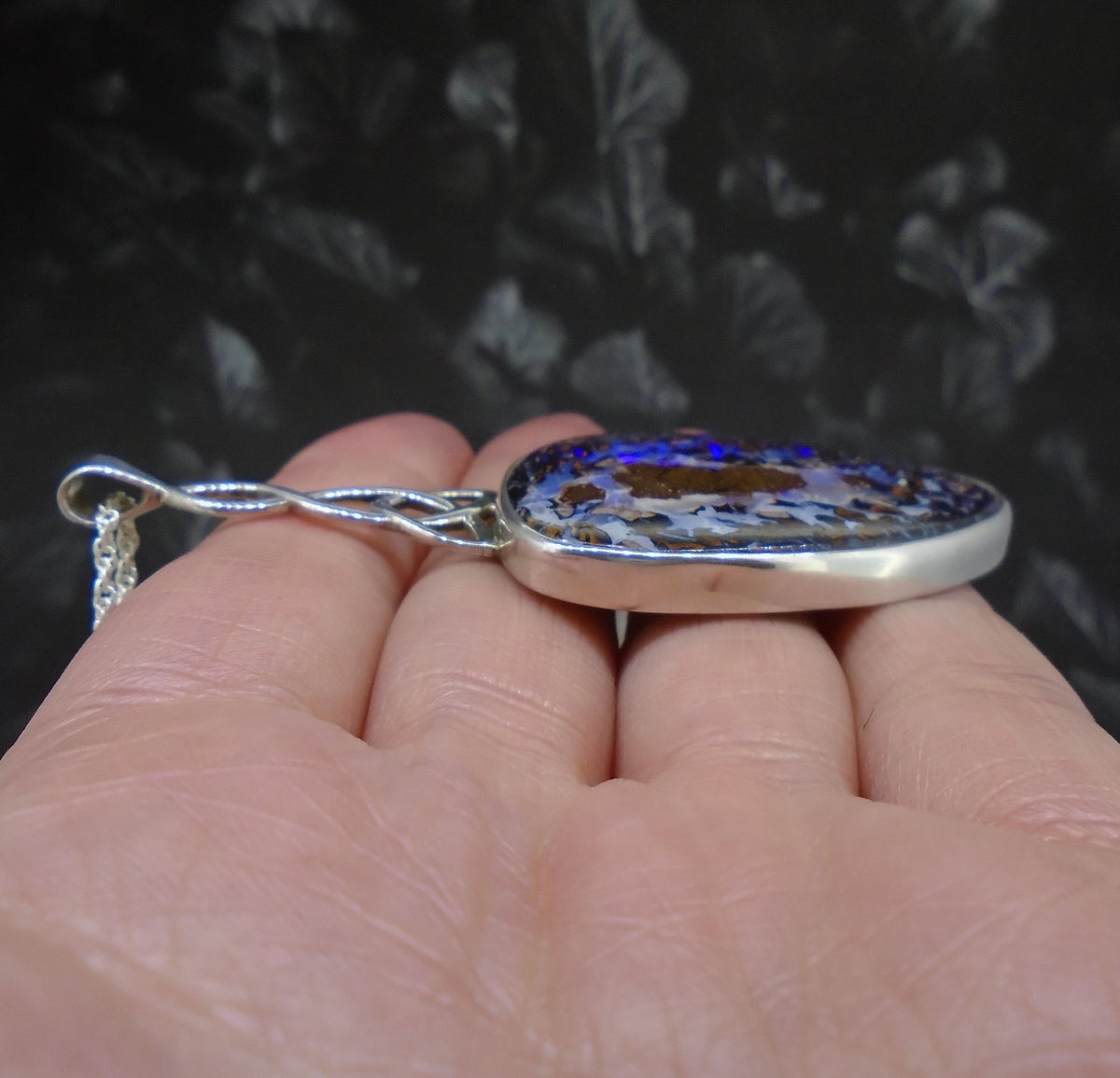 Australian Koroit Opal Sterling Silver Celtic Pendant