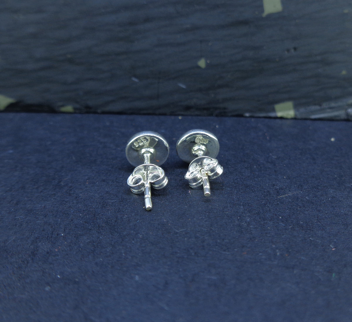 Iona Marble 6mm Sterling Silver Stud Earrings