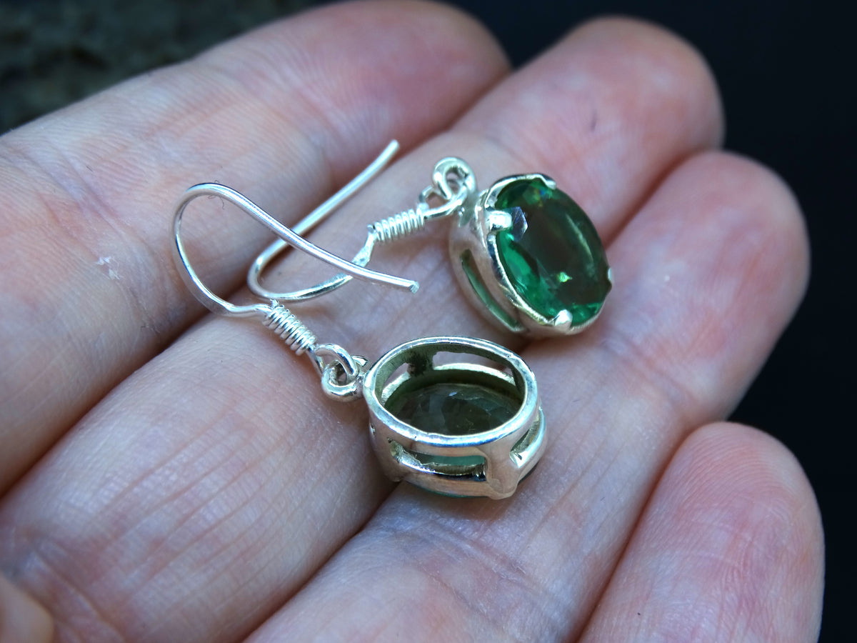 Rogerley Mine Fluorite Sterling Silver Drop Earrings