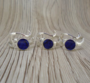 Old Willow Flow Blue Sterling Silver Adjustable Wave Ring