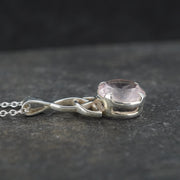 Rose Quartz Sterling Silver Celtic Knot Pendant