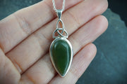 Canadian Jade Sterling Silver Celtic Pendant