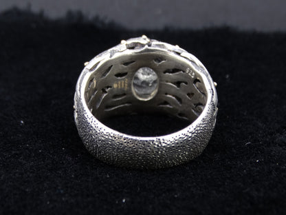 Ornate Orrock 'Diamond' Scottish Gold and Sterling Silver Ring