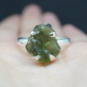 Moldavite Sterling Silver Ring