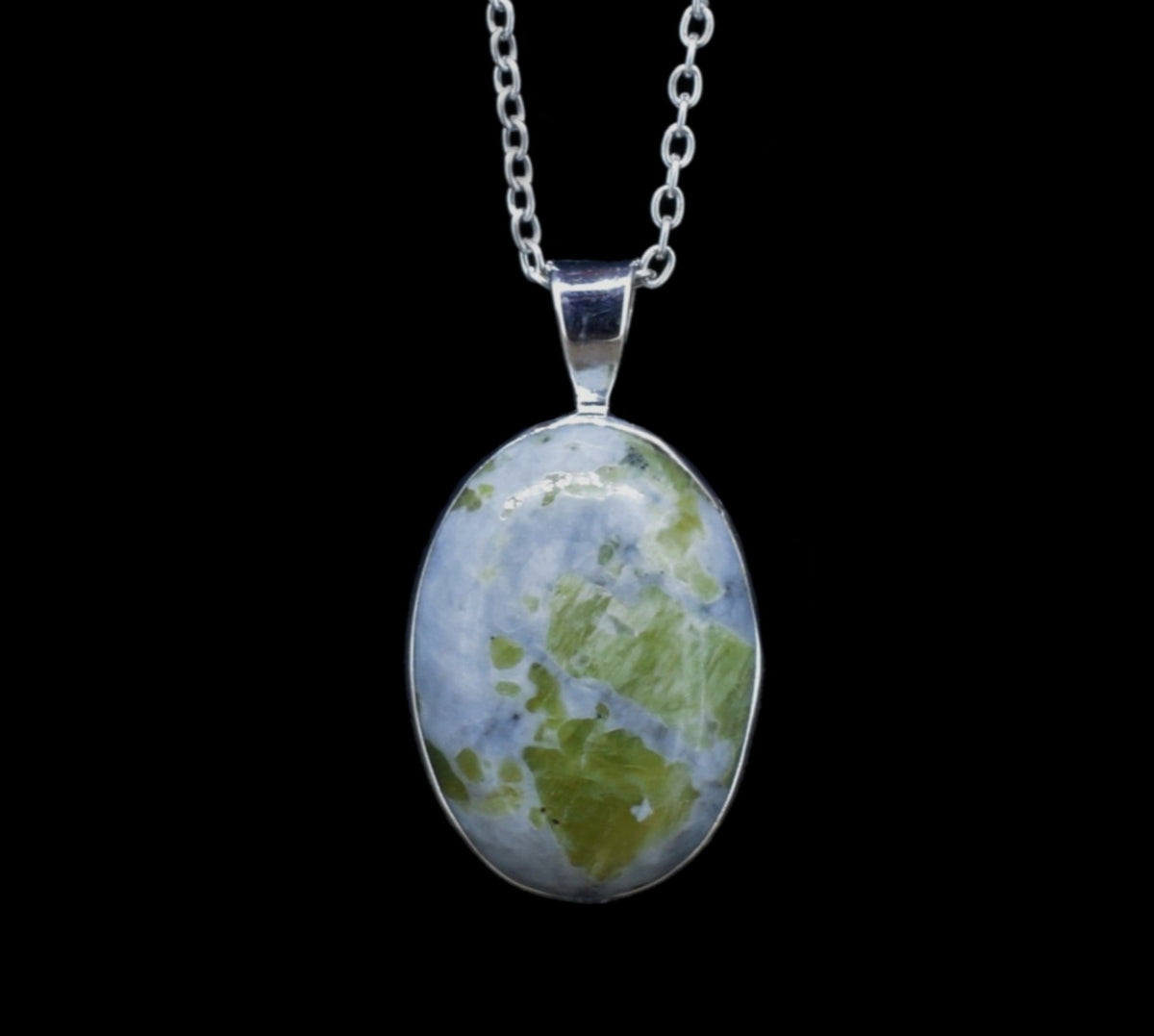 Dark Iona Marble Sterling Silver Pendant
