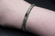 Scottish Sapphire & Diamonds with Scottish Gold, Sterling Silver Bracelet