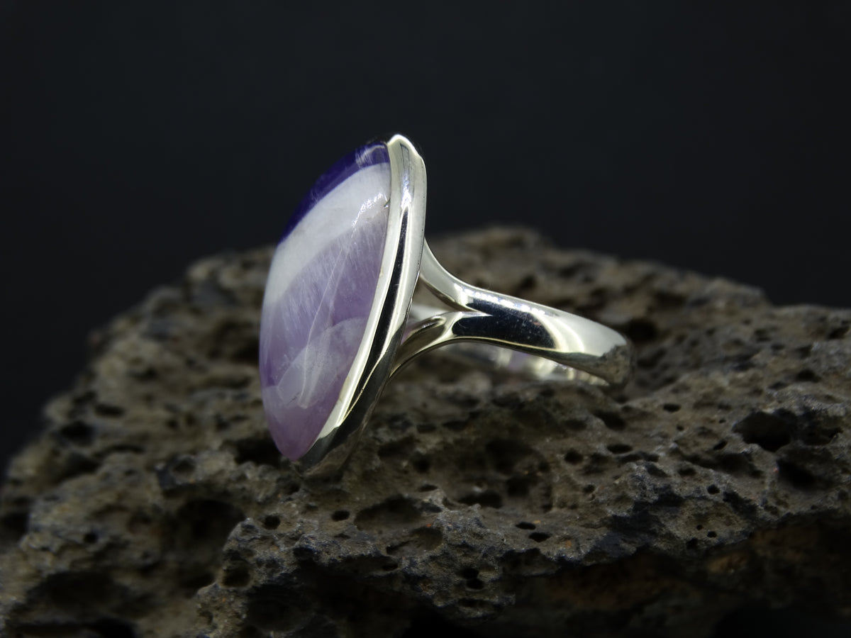 Chevron Amethyst Sterling Silver Ring
