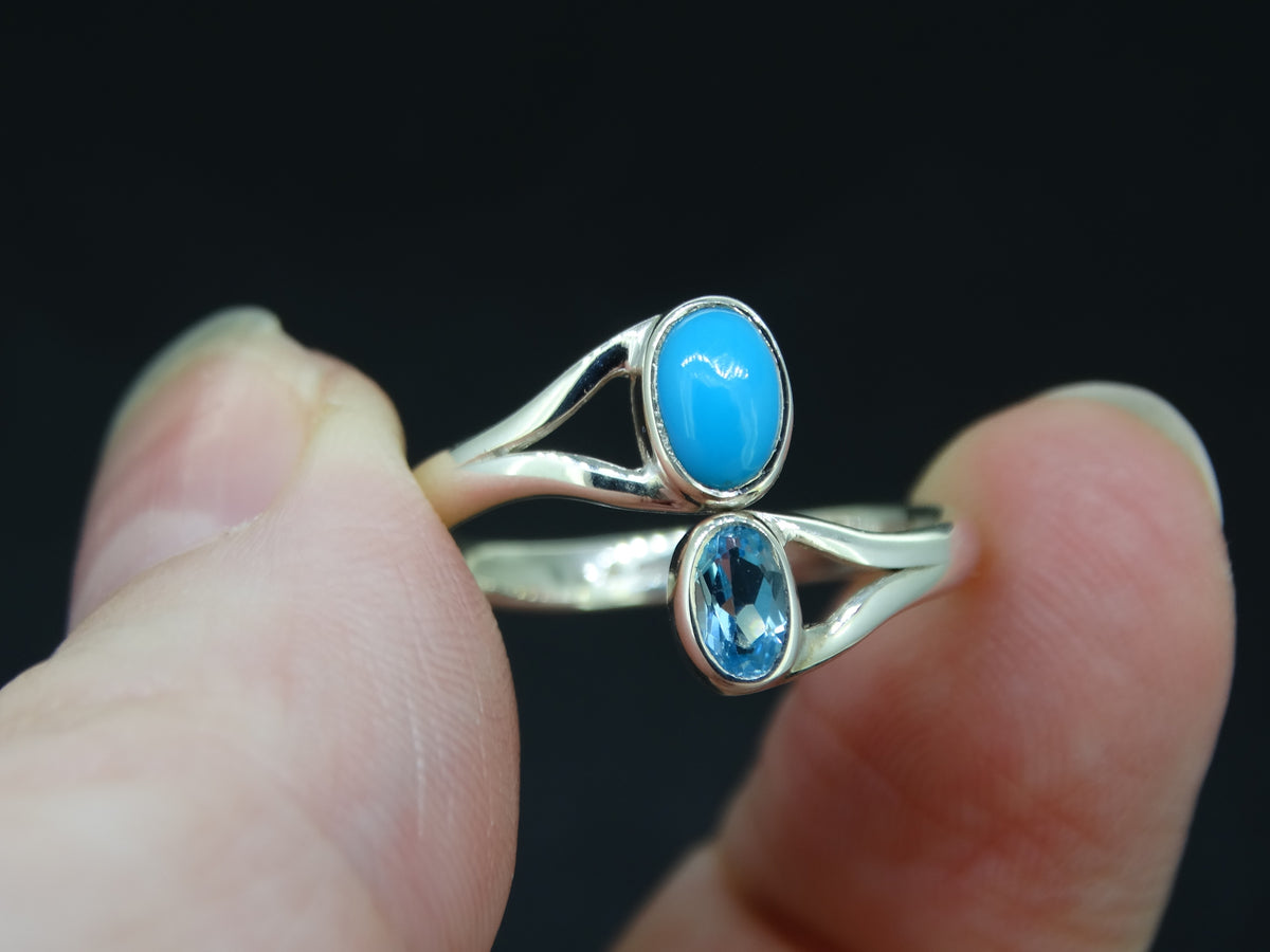 Topaz and Turquoise Sterling Silver Ring