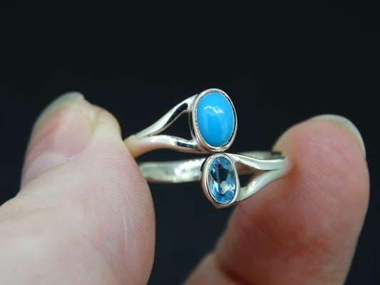 Topaz and Turquoise Sterling Silver Ring