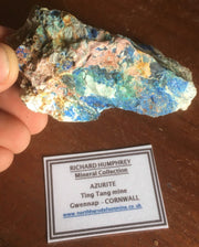 Cornish Azurite Sterling Silver Pendant