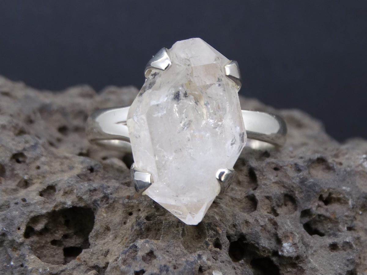 Natural Herkimer Diamond Sterling Silver Ring