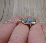 Dark Iona Marble Sterling Silver Pendant