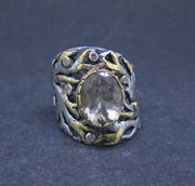 'Freumhan' Perthshire Smoky Quartz & Diamond Scottish Gold & Silver Ring