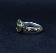 'Sæla' Scottish Sapphire, Garnet & Diamond Scottish Gold Sterling Silver Ring