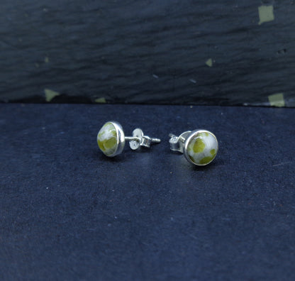 Iona Marble 6mm Sterling Silver Stud Earrings