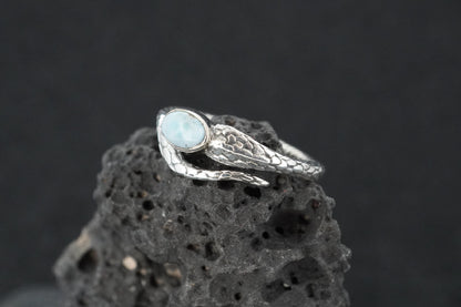 Larimar Sterling Silver Serpent Ring