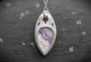 Vein Cornish Amethyst Pendant with 18ct Gold & Sterling Silver