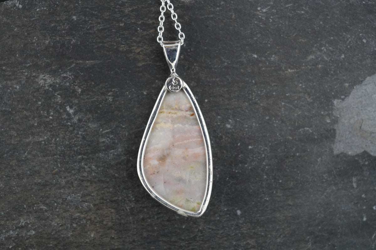 Rare Pink Skye Marble Sterling Silver Pendant