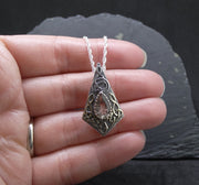 Perthshire Smoky Quartz in a Scottish Gold & Sterling Silver Pendant