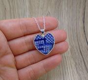 Old Willow 'Geometric' Sterling Silver Heart Pendant