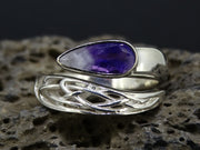 Amethyst with Quartz Sterling Silver Wrap Ring