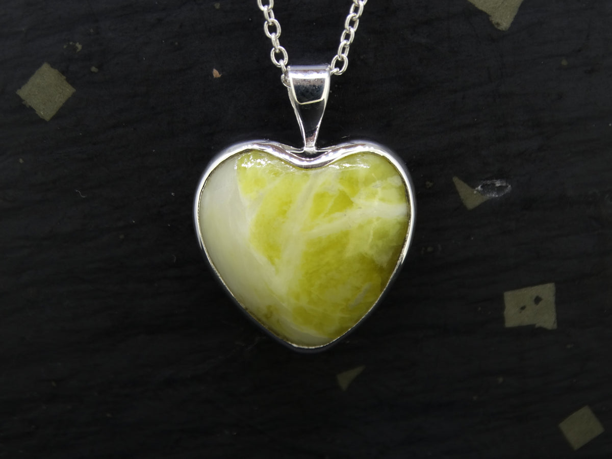 Highland Marble Sterling Silver Heart Pendant