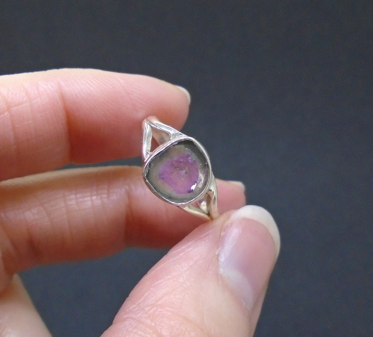 Watermelon Tourmaline Sterling Silver Ring