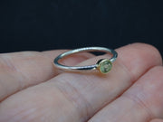 Delicate Scottish Beryl with Scottish Gold and Sterling Silver Ring