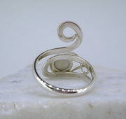 Old Willow Flow Blue Style Sterling Silver Adjustable Twist Ring