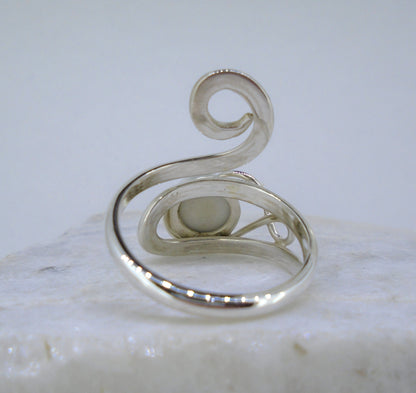 Old Willow Flow Blue Style Sterling Silver Adjustable Twist Ring