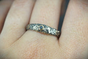 Scottish Sapphire Textured Ring with Scottish Gold