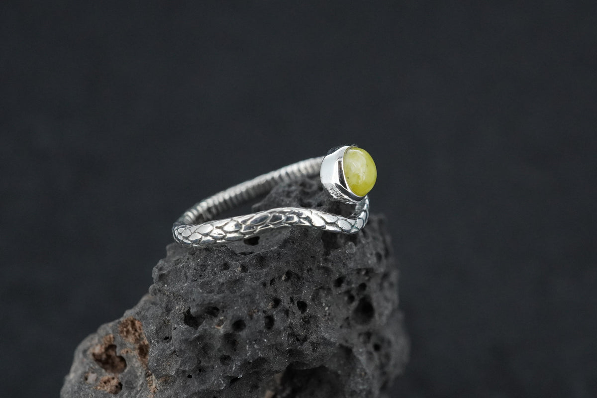 Skye Marble Sterling Silver Serpent Ring