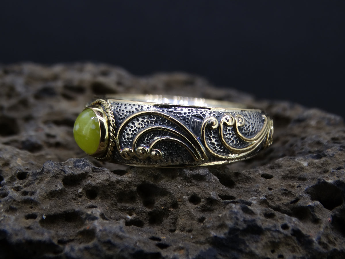AAA Iona Marble and 14ct Scottish Gold Ring