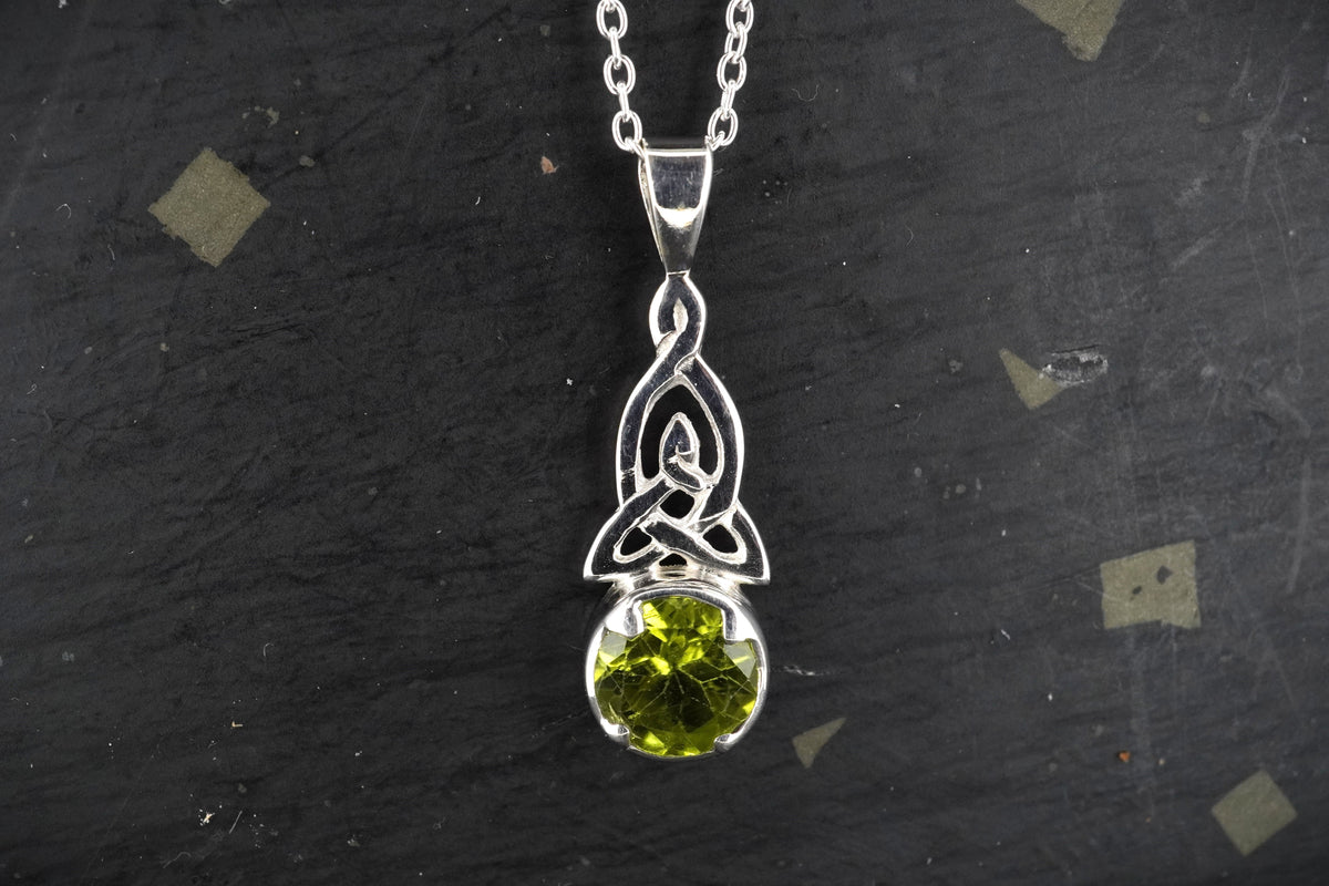 Peridot Sterling Silver Celtic Pendant