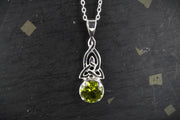 Peridot Sterling Silver Celtic Pendant