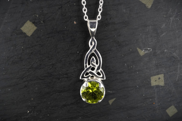 Peridot Sterling Silver Celtic Pendant
