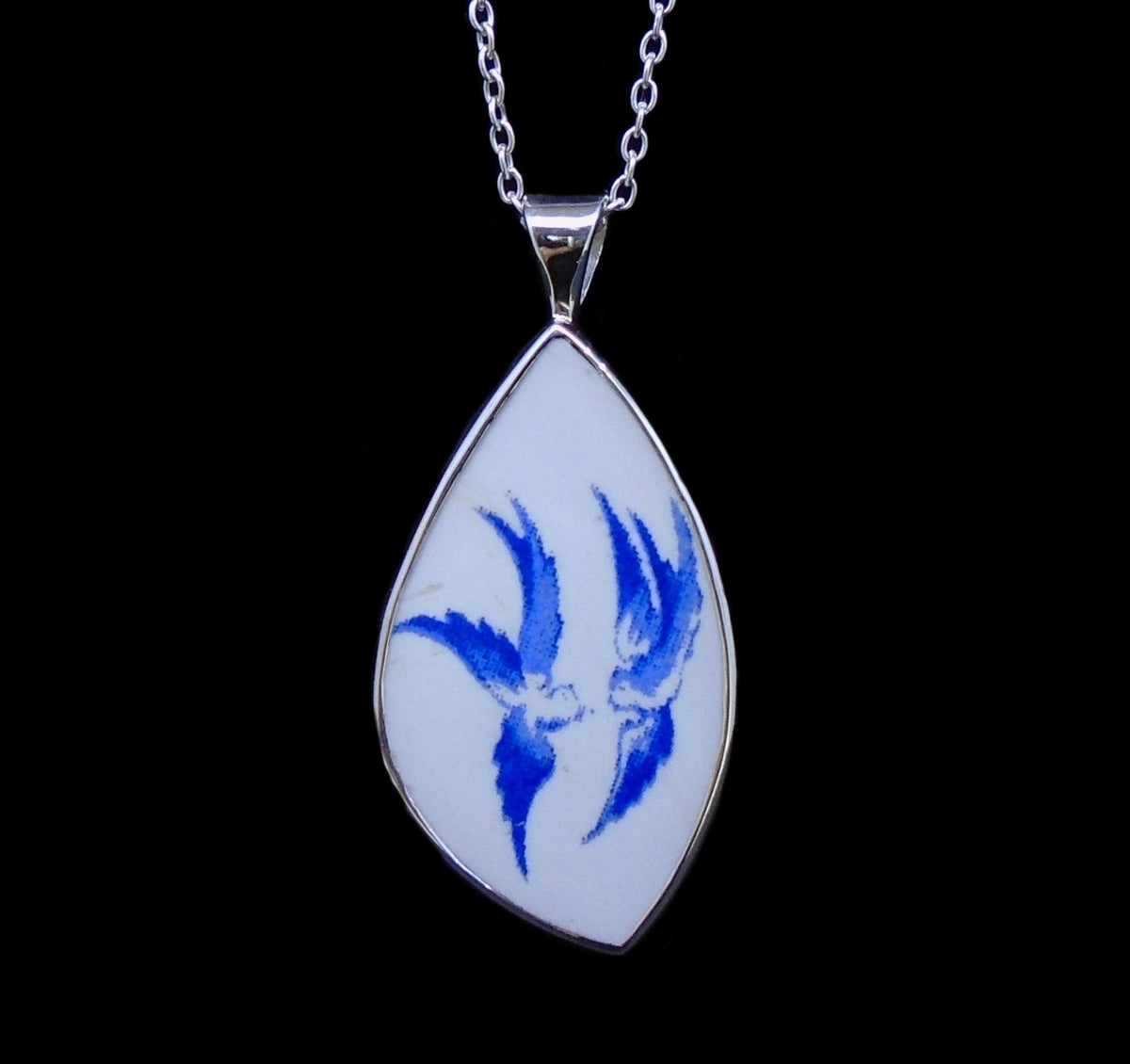 Old Willow Doves Sterling Silver Pendant