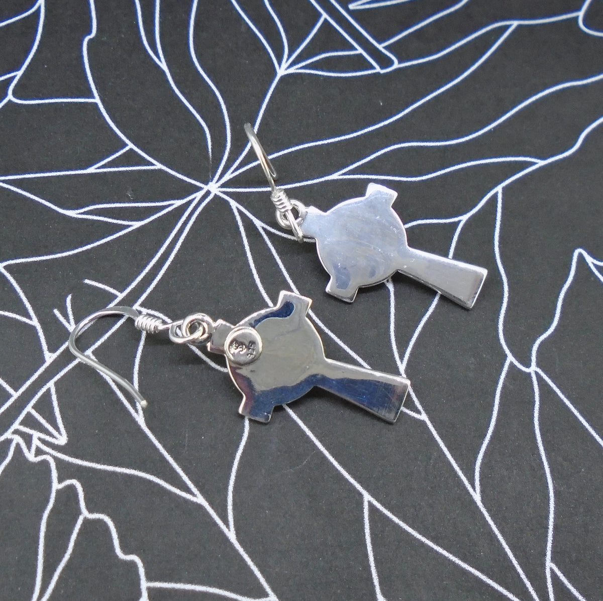Highland Marble  Sterling Silver Celtic Cross Earrings