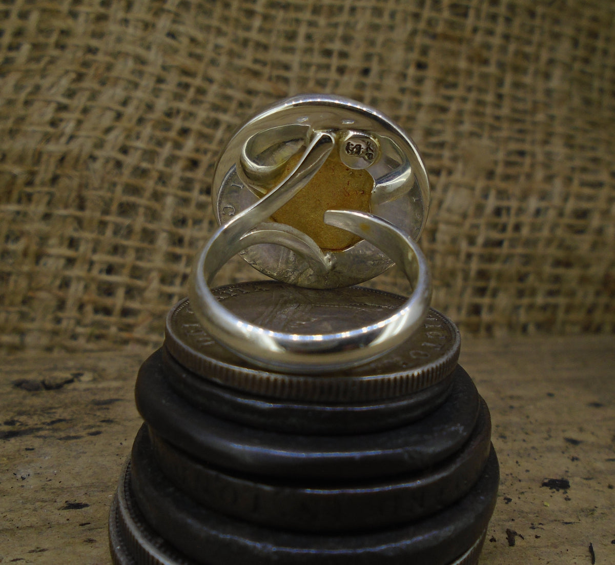 Bawbee Coin 24ct Gold Plated Sterling Silver Ring
