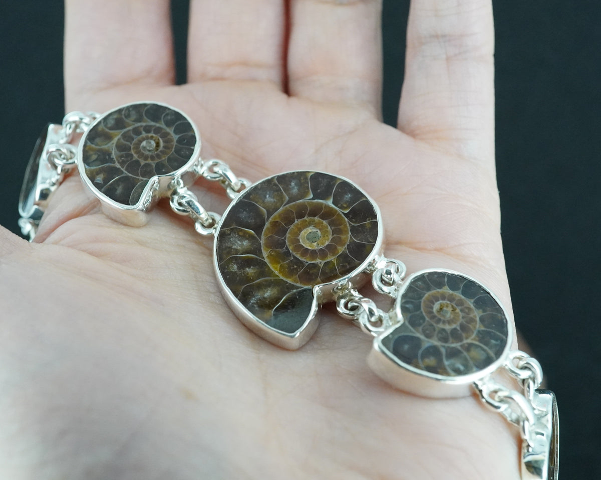 Ammonite Sterling Silver Bracelet
