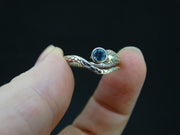 Blue Topaz Sterling Silver Serpent Ring