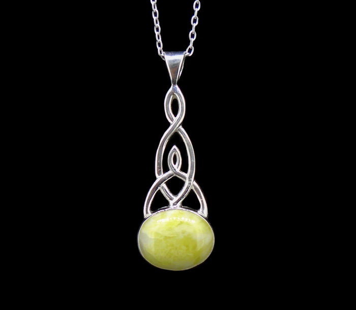 Large Highland Marble Celtic Sterling Silver Pendant