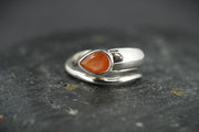 Scottish Carnelian Sterling Silver Snake Ring