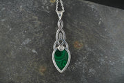 Malachite Sterling Silver Celtic Pendant
