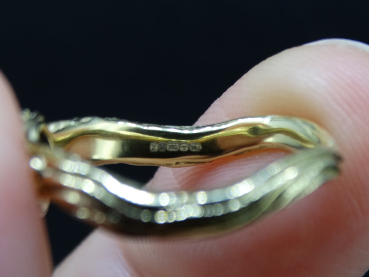 Rare Scottish Sapphire and Diamond Ring with Scottish Gold Band