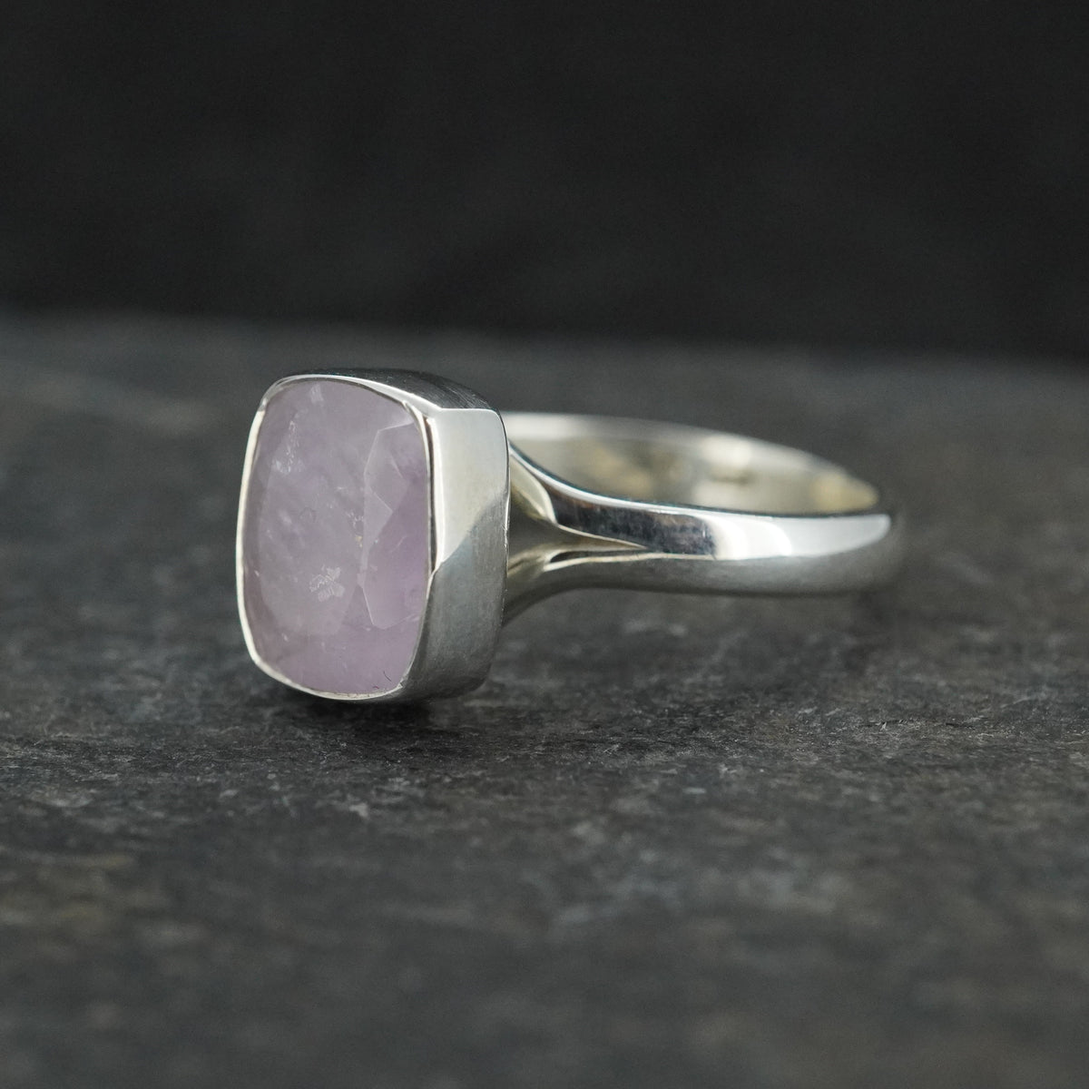 Rose Quartz Sterling Silver Adjustable Ring